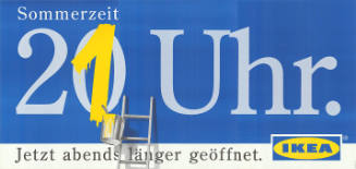 Sommerzeit, 21 Uhr. Jetzt abends länger geöffnet. IKEA