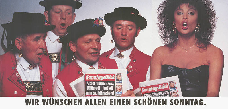 SonntagsBlick, Älpler flippen aus: Möneli jodelt am schönsten! Wir wünschen allen einen schönen Sonntag.
