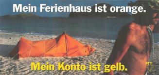 Mein Ferienhaus ist orange. Mein Konto ist gelb. PTT