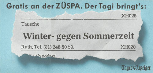 Gratis an der ZÜSPA. Der Tagi bringt’s: Tages-Anzeiger
