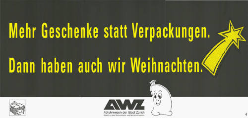 Mehr Geschenke statt Verpackungen. Dann haben auch wir Weihnachten. AWZ