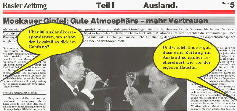 Basler Zeitung, Teil I, Ausland.
