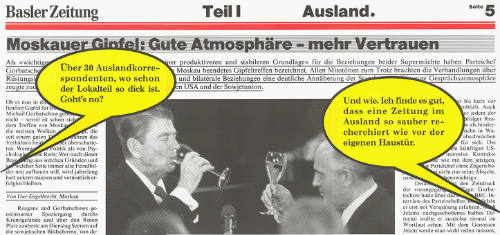 Basler Zeitung, Teil I, Ausland.