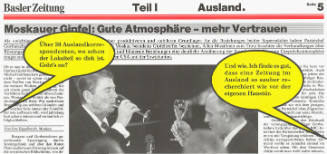 Basler Zeitung, Teil I, Ausland.