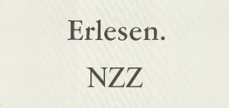 Erlesen. NZZ
