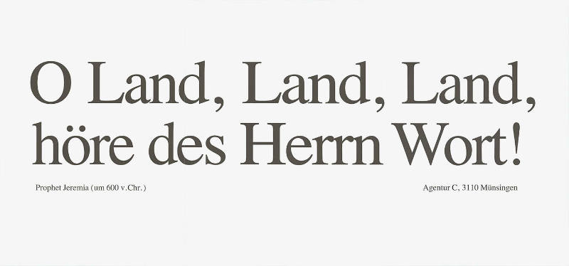 O Land, Land, Land, höre des Herrn Wort!