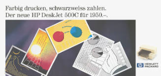 Farbig drucken, schwarzweiss zahlen. Der neue HP DeskJet 500C für 1950.-. Hewlett Packard