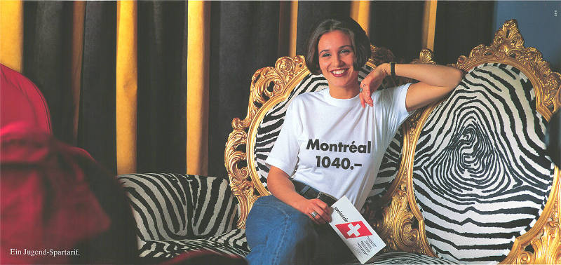 Swissair, Montreal 1040.- Ein Jugend-Spartarif