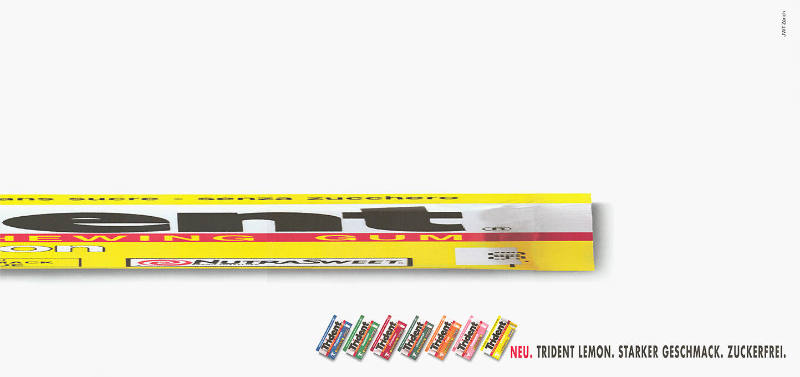 Neu. Trident Lemon. Starker Geschmack. Zuckerfrei.