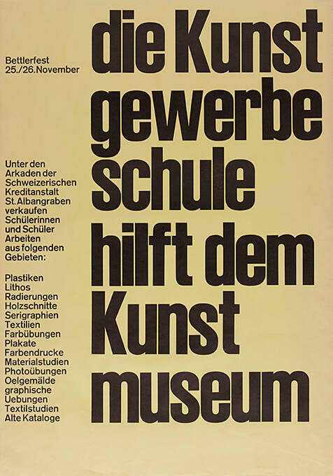 Die Kunstgewerbeschule hilft dem Kunstmuseum