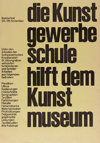 Die Kunstgewerbeschule hilft dem Kunstmuseum